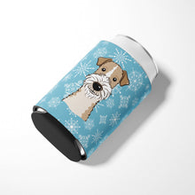 Load image into Gallery viewer, Snowflake Wire Haired Fox Terrier Can or Bottle Hugger BB1681CC