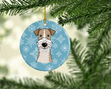 Load image into Gallery viewer, Snowflake Wire Haired Fox Terrier Ceramic Ornament BB1681CO1