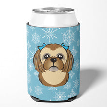 Load image into Gallery viewer, Snowflake Chocolate Brown Shih Tzu Can or Bottle Hugger BB1683CC