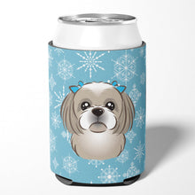 Load image into Gallery viewer, Snowflake Gray Silver Shih Tzu Can or Bottle Hugger BB1684CC
