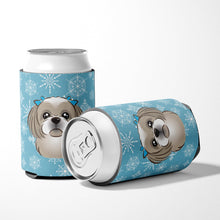 Load image into Gallery viewer, Snowflake Gray Silver Shih Tzu Can or Bottle Hugger BB1684CC