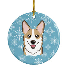 Load image into Gallery viewer, Snowflake Sable Corgi Ornament - Round Ceramic Ornament – Artist-Designed Keepsake Decoration BB1687CO1