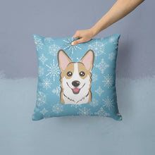 Load image into Gallery viewer, Snowflake Sable Corgi Throw Pillow - 14x14 Decorative Pillow – Art for Your Home &amp; Patio BB1687PW1414