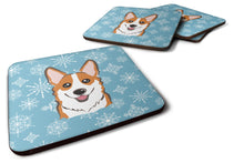Load image into Gallery viewer, Snowflake Red Corgi Coasters - Set of 4 Lightweight Foam, Absorbent Drink Coasters BB1688FC