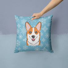 Load image into Gallery viewer, Snowflake Red Corgi Throw Pillow - 14x14 Decorative Pillow – Art for Your Home &amp; Patio BB1688PW1414