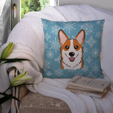 Load image into Gallery viewer, Snowflake Red Corgi Throw Pillow - 14x14 Decorative Pillow – Art for Your Home &amp; Patio BB1688PW1414