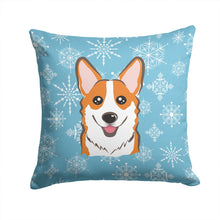 Load image into Gallery viewer, Snowflake Red Corgi Throw Pillow - 14x14 Decorative Pillow – Art for Your Home &amp; Patio BB1688PW1414