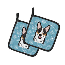 Load image into Gallery viewer, Snowflake Tricolor Corgi Pot Holders - Set of 2 - Heat-Resistant Kitchen Essentials BB1689PTHD