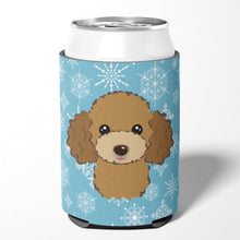 Load image into Gallery viewer, Snowflake Chocolate Brown Poodle Can or Bottle Hugger BB1690CC