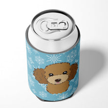 Load image into Gallery viewer, Snowflake Chocolate Brown Poodle Can or Bottle Hugger BB1690CC