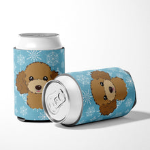 Load image into Gallery viewer, Snowflake Chocolate Brown Poodle Can or Bottle Hugger BB1690CC