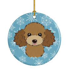 Load image into Gallery viewer, Snowflake Chocolate Brown Poodle Ceramic Ornament BB1690CO1