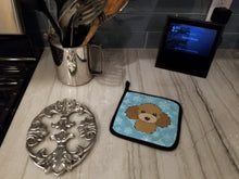 Load image into Gallery viewer, Snowflake Chocolate Brown Poodle Pot Holders - Set of 2 - Heat-Resistant Kitchen Essentials BB1690PTHD