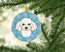 Load image into Gallery viewer, Snowflake White Poodle Ornament - Round Ceramic Ornament – Artist-Designed Keepsake Decoration BB1691CO1
