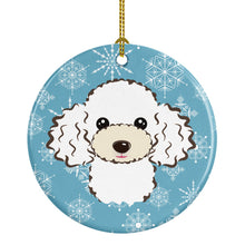 Load image into Gallery viewer, Snowflake White Poodle Ornament - Round Ceramic Ornament – Artist-Designed Keepsake Decoration BB1691CO1