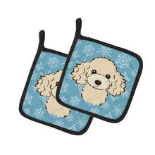 Load image into Gallery viewer, Snowflake Buff Poodle Pot Holders - Set of 2 - Heat-Resistant Kitchen Essentials BB1692PTHD