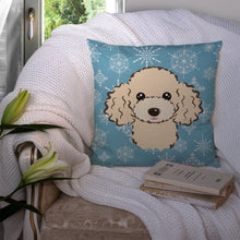 Load image into Gallery viewer, Snowflake Buff Poodle Throw Pillow - 14x14 Decorative Pillow – Art for Your Home &amp; Patio BB1692PW1414