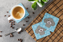 Load image into Gallery viewer, Snowflake Silver Gray Poodle Coasters - Set of 4 Lightweight Foam, Absorbent Drink Coasters BB1693FC