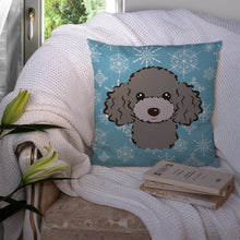Load image into Gallery viewer, Snowflake Silver Gray Poodle Throw Pillow - 14x14 Decorative Pillow – Art for Your Home &amp; Patio BB1693PW1414