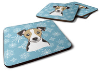 Load image into Gallery viewer, Snowflake Jack Russell Terrier Coasters - Set of 4 Lightweight Foam, Absorbent Drink Coasters BB1695FC