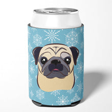 Load image into Gallery viewer, Snowflake Fawn Pug Can or Bottle Hugger BB1696CC