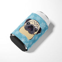 Load image into Gallery viewer, Snowflake Fawn Pug Can or Bottle Hugger BB1696CC