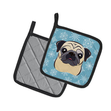 Load image into Gallery viewer, Snowflake Fawn Pug Pot Holders - Set of 2 - Heat-Resistant Kitchen Essentials BB1696PTHD