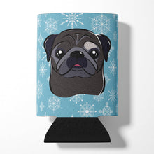 Load image into Gallery viewer, Snowflake Black Pug Can or Bottle Hugger BB1697CC