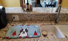 Load image into Gallery viewer, Winter Holiday Boston Terrier Dish Drying Mat – Absorbent, Artistic Kitchen Essentials BB1699DDM