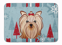 Load image into Gallery viewer, Winter Holiday Yorkie Yorkishire Terrier Machine Washable Memory Foam Mat BB1700RUG