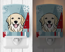 Load image into Gallery viewer, Winter Holiday Golden Retriever Ceramic Night Light BB1701CNL