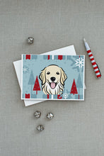 Load image into Gallery viewer, Winter Holiday Golden Retriever Greeting Cards -  Blank Note Cards – 8-Pack of Artist-Designed Cards with Envelopes