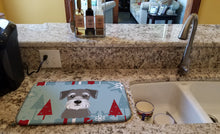 Load image into Gallery viewer, Winter Holiday Schnauzer Dish Drying Mat – Absorbent, Artistic Kitchen Essentials BB1702DDM
