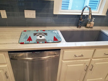 Load image into Gallery viewer, Winter Holiday Schnauzer Dish Drying Mat – Absorbent, Artistic Kitchen Essentials BB1702DDM
