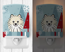 Load image into Gallery viewer, Winter Holiday Pomeranian Ceramic Night Light BB1703CNL