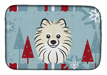 Load image into Gallery viewer, Winter Holiday Pomeranian Dish Drying Mat – Absorbent, Artistic Kitchen Essentials BB1703DDM