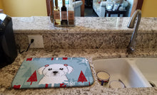 Load image into Gallery viewer, Winter Holiday Maltese Dish Drying Mat – Absorbent, Artistic Kitchen Essentials BB1704DDM
