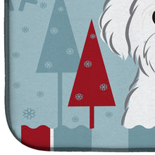 Load image into Gallery viewer, Winter Holiday Maltese Dish Drying Mat – Absorbent, Artistic Kitchen Essentials BB1704DDM