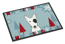 Load image into Gallery viewer, Winter Holiday Bull Terrier Doormat - 24x36 Decorative Floor Mat – Indoor/Outdoor Rug with Artistic Flair BB1705JMAT