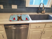 Load image into Gallery viewer, Winter Holiday German Shepherd Dish Drying Mat – Absorbent, Artistic Kitchen Essentials BB1707DDM