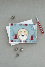 Load image into Gallery viewer, Winter Holiday Longhair Creme Dachshund Greeting Cards -  Blank Note Cards – 8-Pack of Artist-Designed Cards with Envelopes