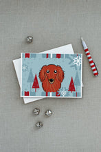 Load image into Gallery viewer, Winter Holiday Longhair Red Dachshund Greeting Cards -  Blank Note Cards – 8-Pack of Artist-Designed Cards with Envelopes