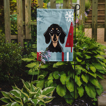 Load image into Gallery viewer, Winter Holiday Smooth Black and Tan Dachshund Garden Flag – Decorative Outdoor Yard Flag BB1711GF