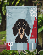 Load image into Gallery viewer, Winter Holiday Smooth Black and Tan Dachshund Garden Flag – Decorative Outdoor Yard Flag BB1711GF