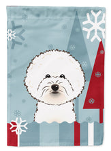 Load image into Gallery viewer, Winter Holiday Bichon Frise Flag Canvas House Size BB1713CHF
