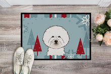 Load image into Gallery viewer, Winter Holiday Bichon Frise Doormat - 24x36 Decorative Floor Mat – Indoor/Outdoor Rug with Artistic Flair BB1713JMAT