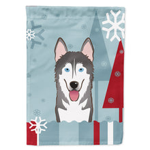 Load image into Gallery viewer, Winter Holiday Alaskan Malamute Flag Canvas House Size BB1714CHF
