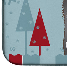 Load image into Gallery viewer, Winter Holiday Alaskan Malamute Dish Drying Mat – Absorbent, Artistic Kitchen Essentials BB1714DDM