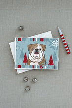 Load image into Gallery viewer, Winter Holiday English Bulldog  Greeting Cards -  Blank Note Cards – 8-Pack of Artist-Designed Cards with Envelopes