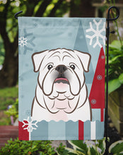 Load image into Gallery viewer, Winter Holiday White English Bulldog  Garden Flag – Decorative Outdoor Yard Flag BB1716GF